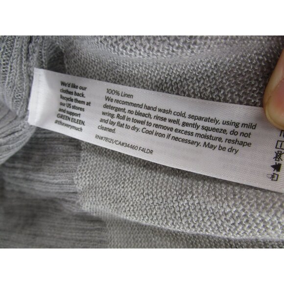 Eileen Fisher Sweater Medium Linen Open Cardigan Lagenlook Knit * - Picture 10 of 11